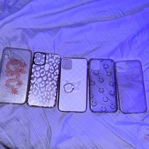 5 IPhone 11 phone cases (barely used, good condition)
